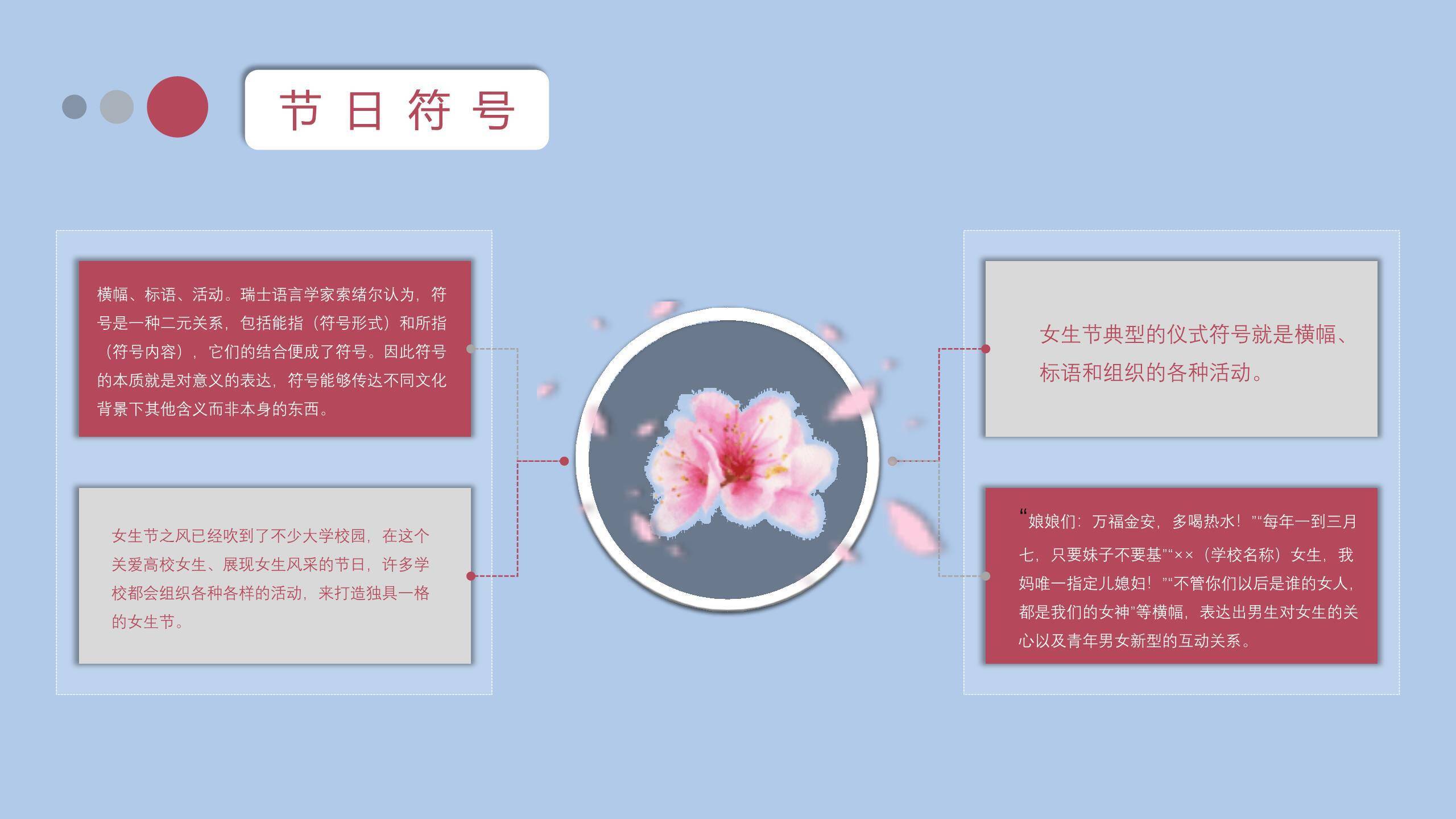 蓝色小清新插画女生节闺蜜庆祝活动PPT模板3