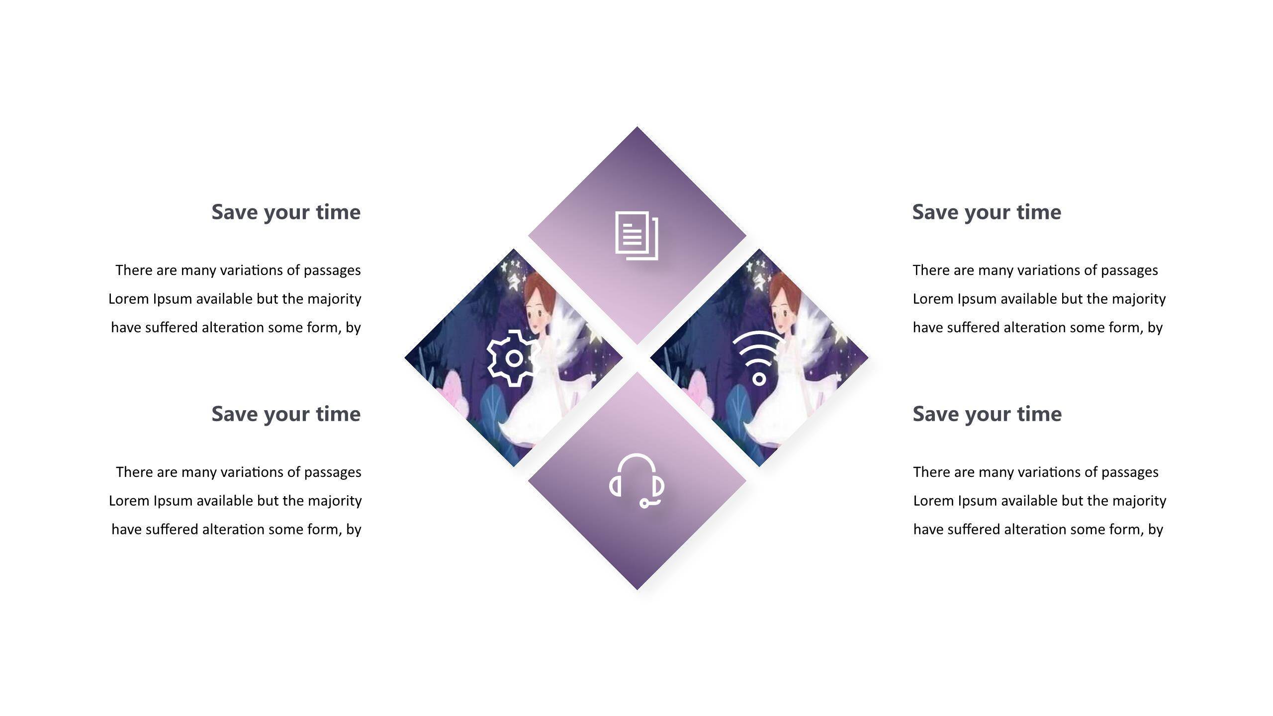 紫色唯美梦幻三七女生节公主风主题活动PPT模板8