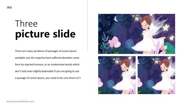 紫色唯美梦幻三七女生节公主风主题活动PPT模板5