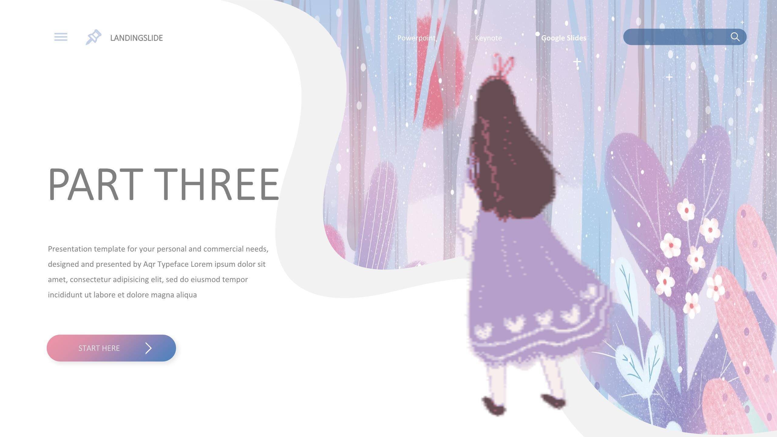 紫色插画童话三七女生节活动策划班会PPT模板4