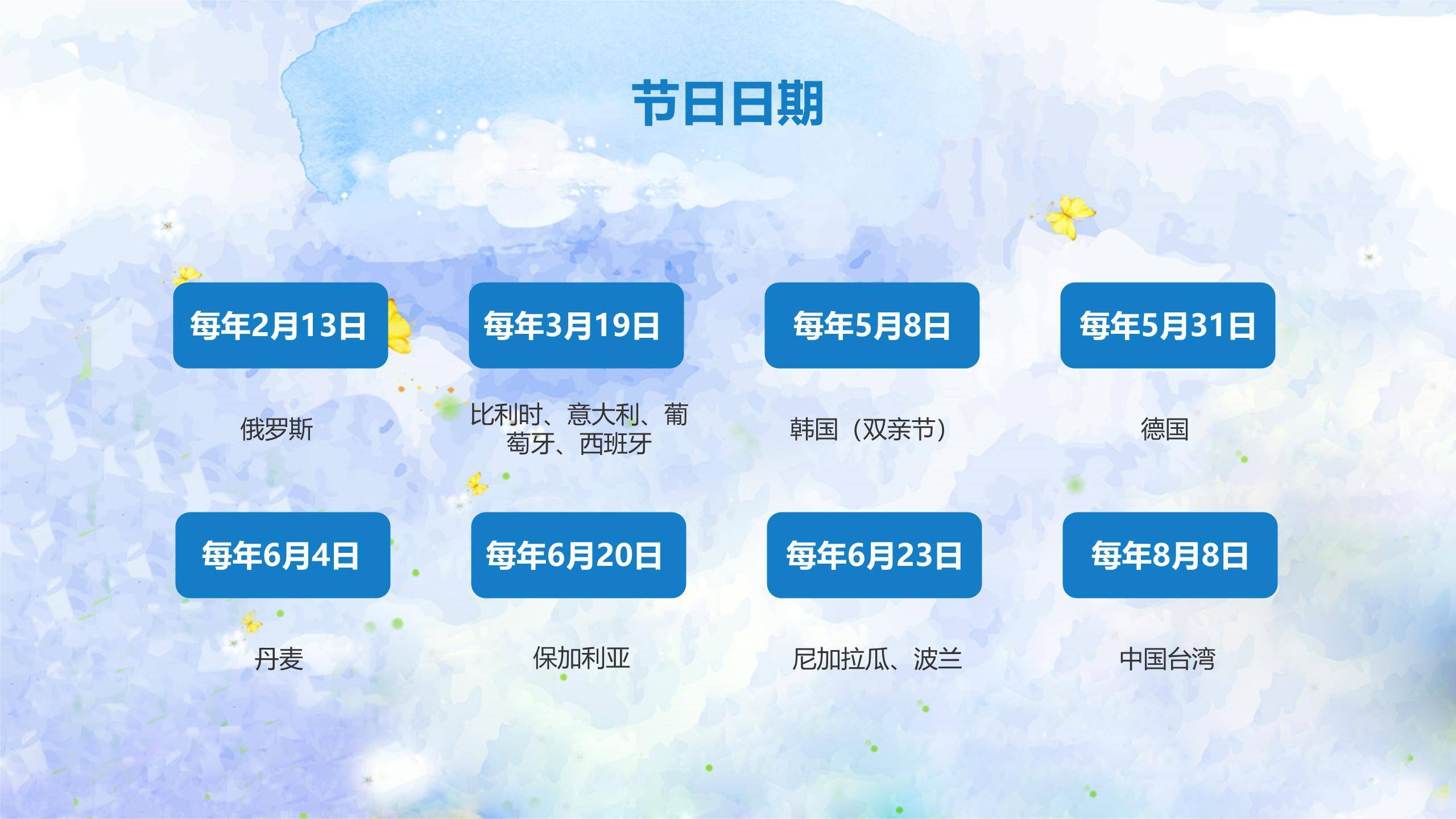 父亲节水彩田园骑行感恩PPT模板4