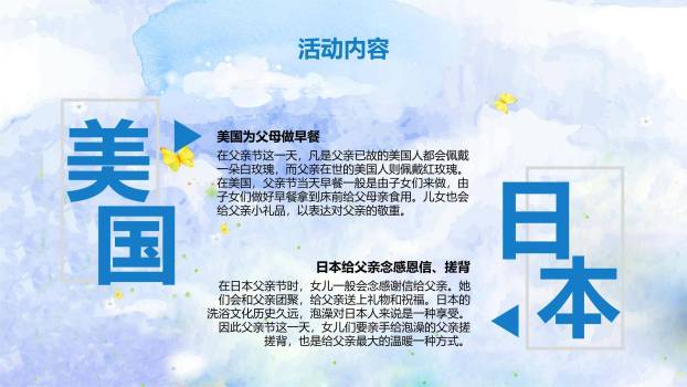 父亲节水彩田园骑行感恩PPT模板7