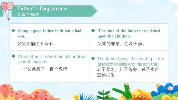 父亲节快乐英文教学课件PPT模板8