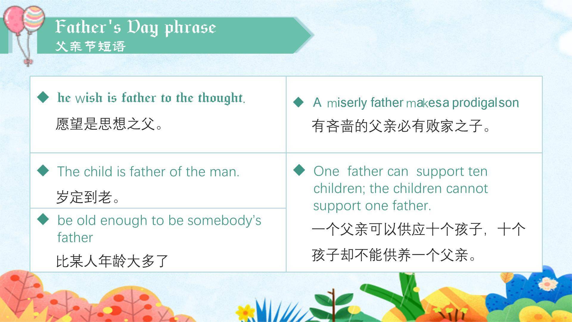 父亲节快乐英文教学课件PPT模板7