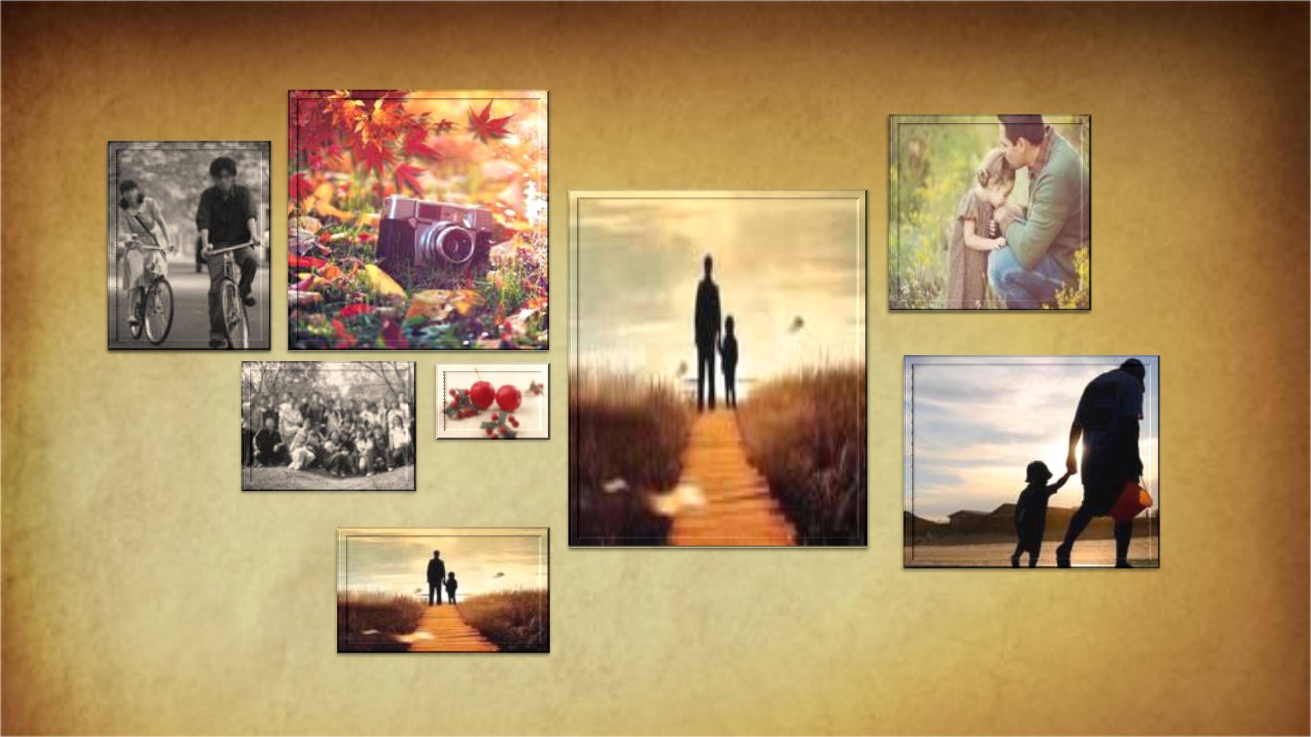 父亲节复古家书主题朗诵PPT模板1