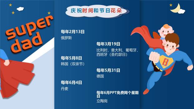 父亲节超级英雄儿童演讲PPT模板2