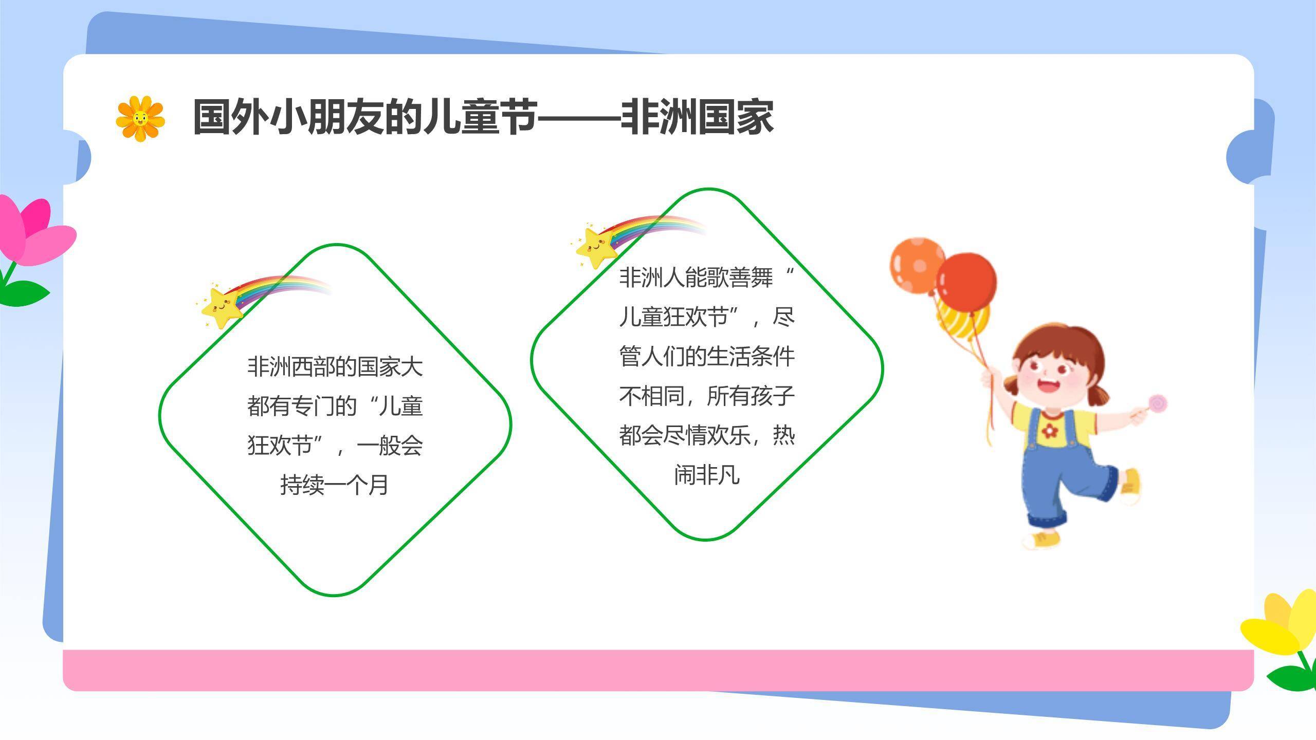 六一儿童节旋转木马欢乐班会PPT模板4