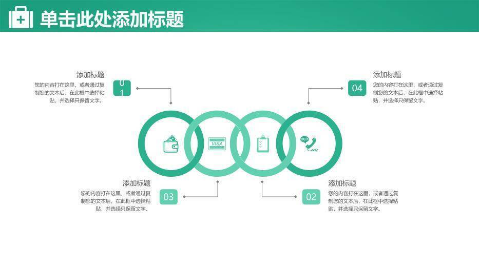 翠绿色极简简约通用医疗PPT模板PPT模板7