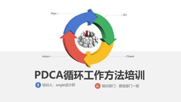 多色3D立体风PDCA循环工作方法培训PPT模板0