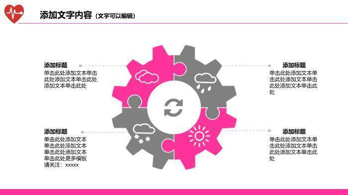 粉色唯美风医疗卫生工作总结通用模板PPT模板4