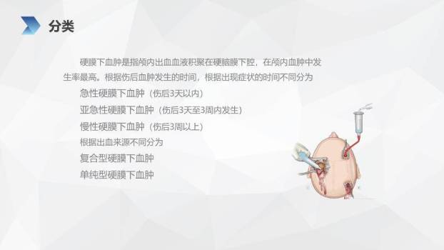 肤色插画风亚急性硬膜下血肿护理查房PPT模板2