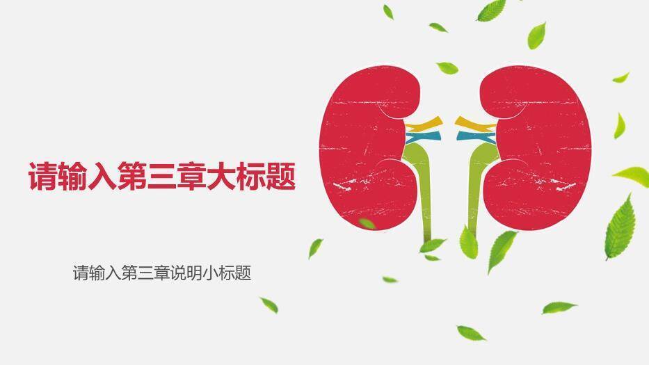 红色插画风肾脏医学研究医疗报告模板PPT模板6