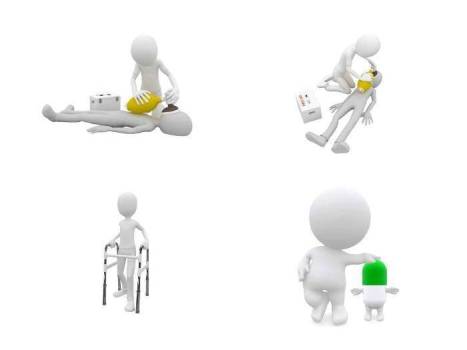红色卡通风3D小人医疗系列PPT模板9
