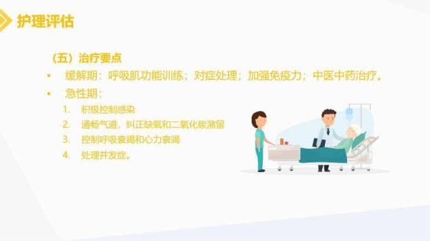 黄色插画慢性肺源性心脏病患者的护理PPT模板9