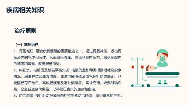 黄色卡通风肠梗阻护理查房PPT模板3