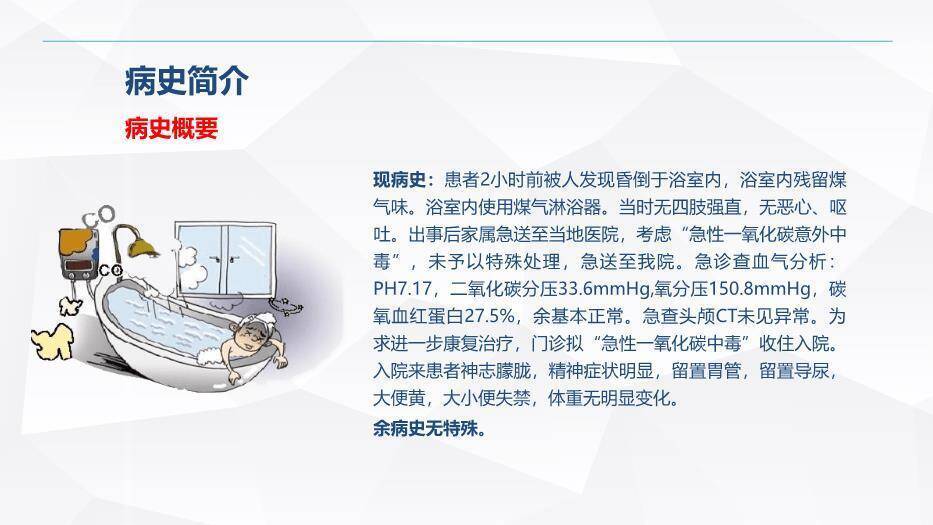 蓝色扁平化风格一氧化碳中毒患者的护理查房PPT模板3