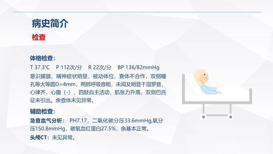 蓝色扁平化风格一氧化碳中毒患者的护理查房PPT模板4