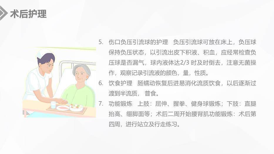 蓝色插画风腰椎结核手术期的护理PPT模板4