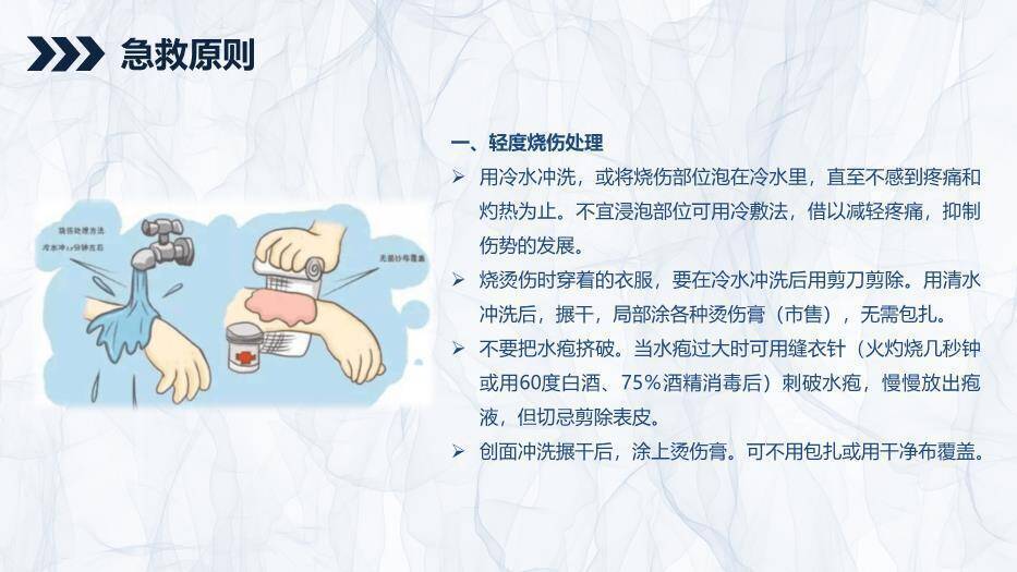 蓝色简约风烧伤患者护理查房PPT模板4