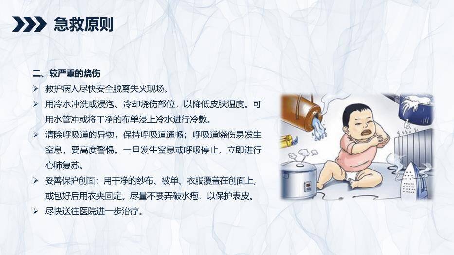 蓝色简约风烧伤患者护理查房PPT模板5