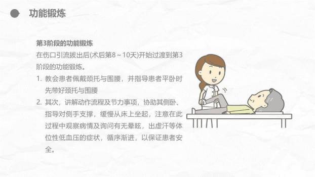 蓝色欧美风腰颈椎联合手术患者术后护理PPT模板3