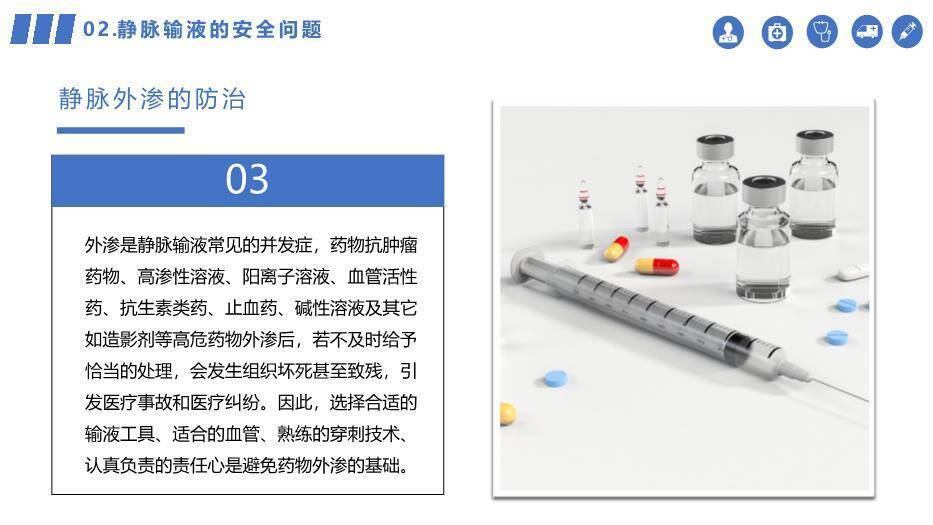 蓝色专业静脉输液的安全问题PPT模板6