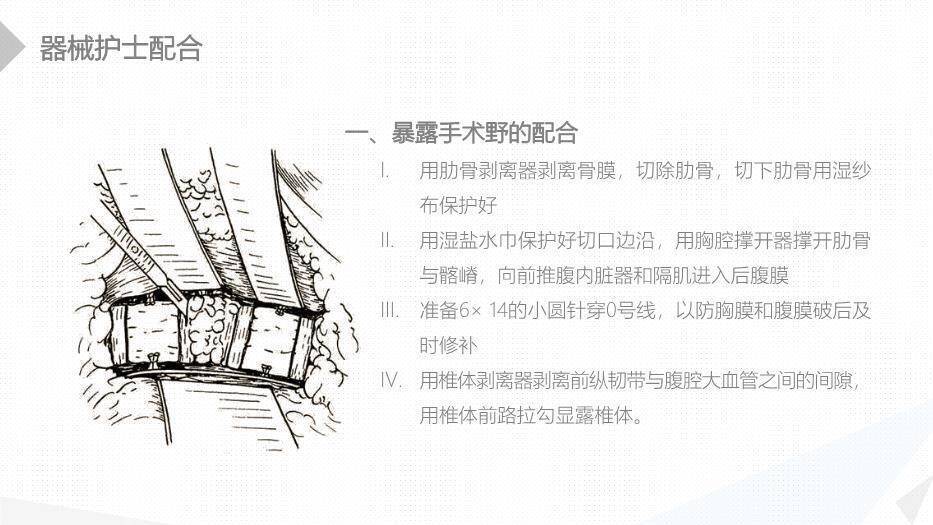 绿色扁平化风格经前路腰椎手术的综合护理PPT模板2