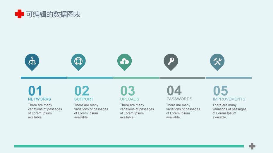绿色扁平简约风简约全面医疗系统专用PPT模板6