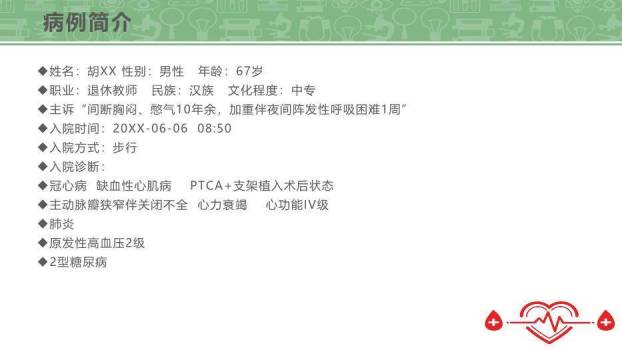 绿色扁平医疗风心内科护理查房PPT模板1