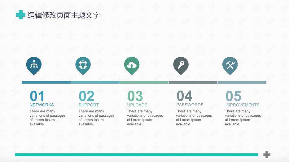 绿色极简风简约全面医疗系统专用PPT模板8