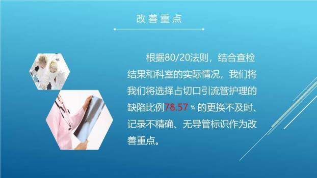 绿色剪影风降低切口引流管护理的缺陷率PPT模板5