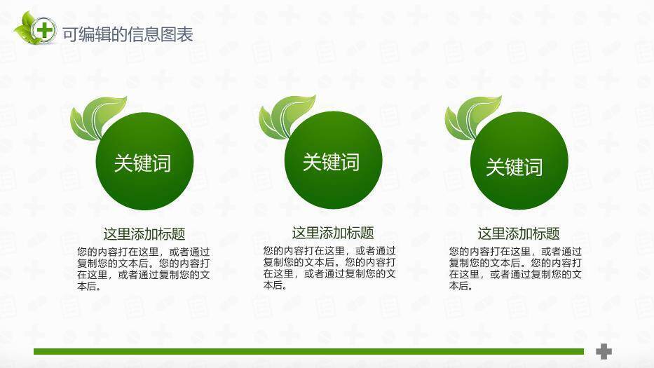 绿色清新医疗风医院年度季度工作总结报告通用PPT模板1