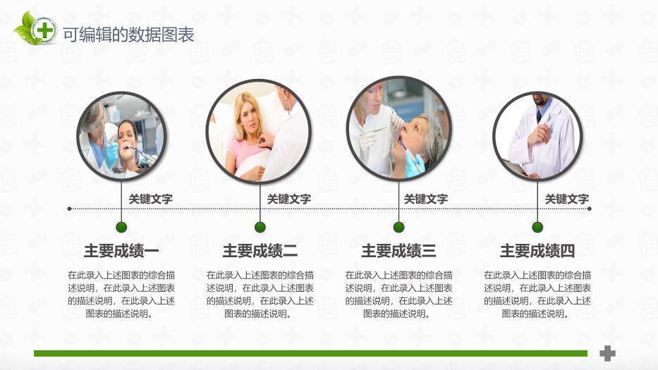 绿色清新医疗风医院年度季度工作总结报告通用PPT模板3
