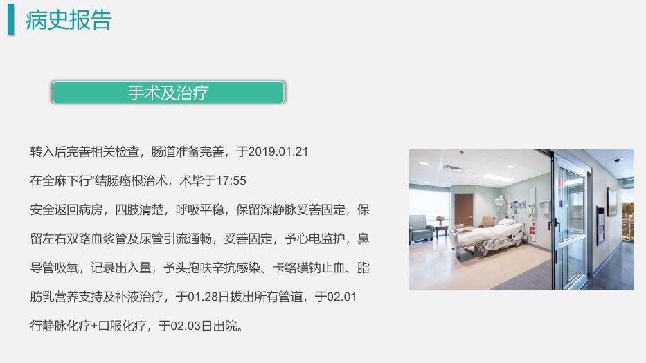 绿色商务风结肠癌护理查房PPT模板9