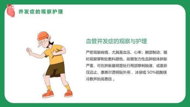 绿色医疗插画风急性心梗术后护理PPT模板3