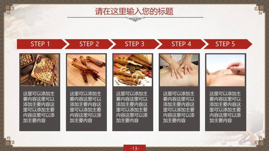 米黄色国风大医精诚厚德怀仁PPT模板(1)4