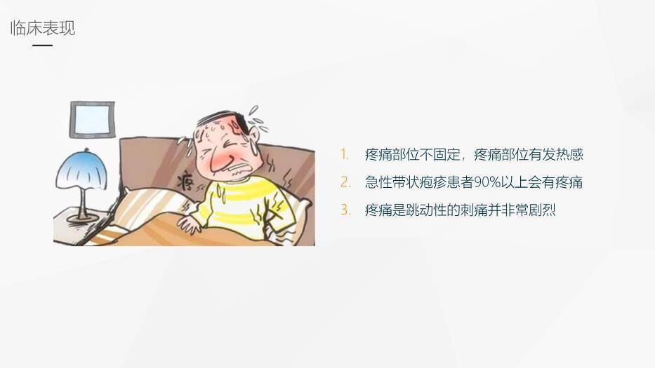 黄色卡通风带状疱疹后遗神经痛护理课件PPT模板1