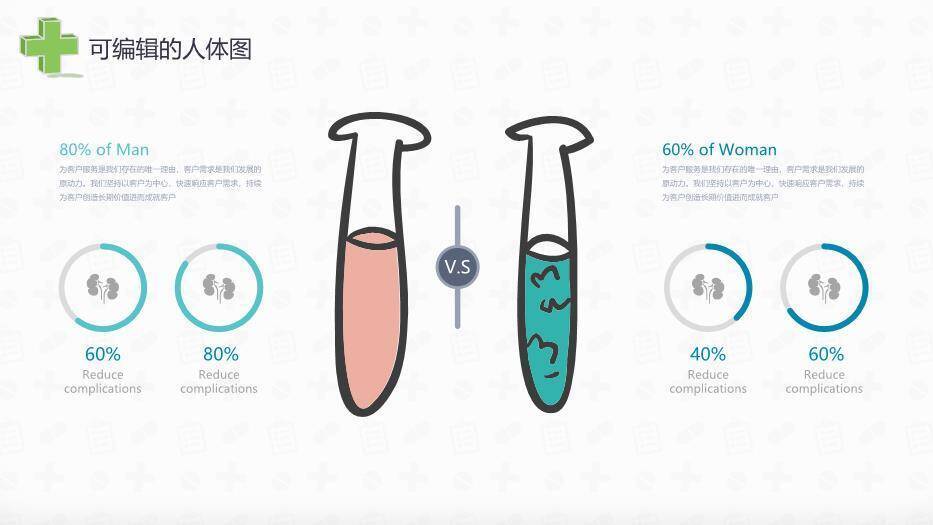 蓝色卡通风医疗系统专用设计PPT模板6