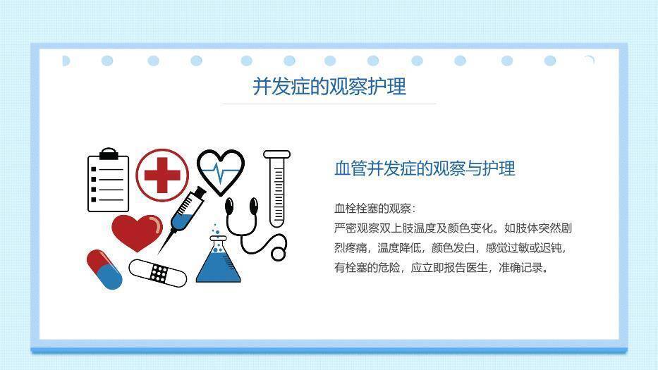 蓝色医疗卡通风急性心梗术后护理个案PPT模板4
