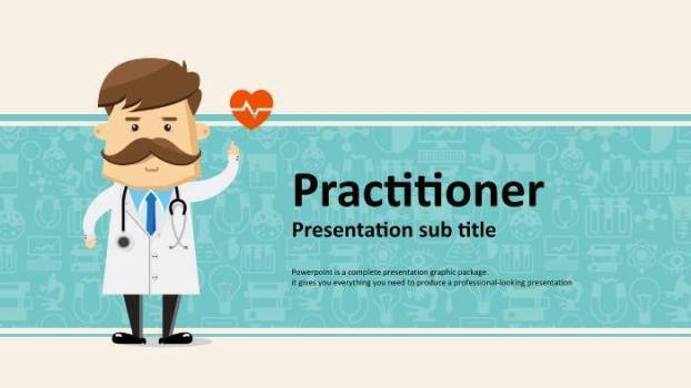 绿色卡通风Practitioner医疗汇报PPT模板0