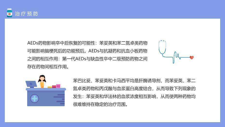 紫色医疗插画风脑卒中后癫痫PPT模板8