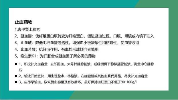 青色科技风消化道出血护理PPT模板6