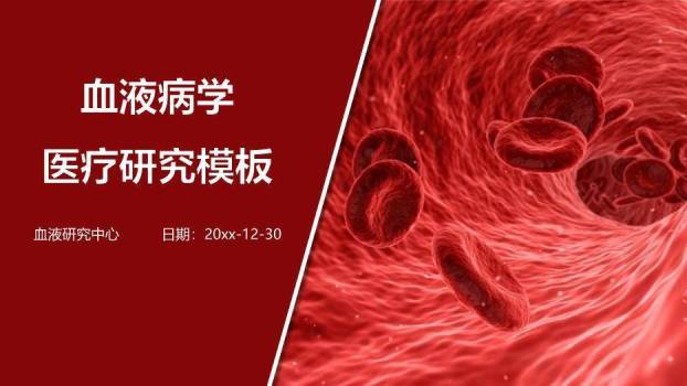 红色科技风血液病学医疗研究模板PPT模板0