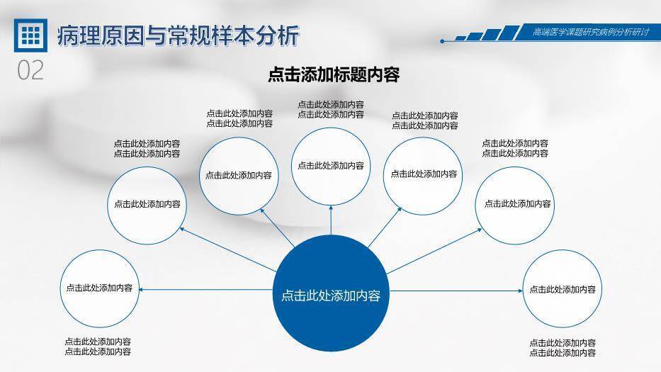 蓝色高端医学课题研究病理分析研讨报告PPT模板9