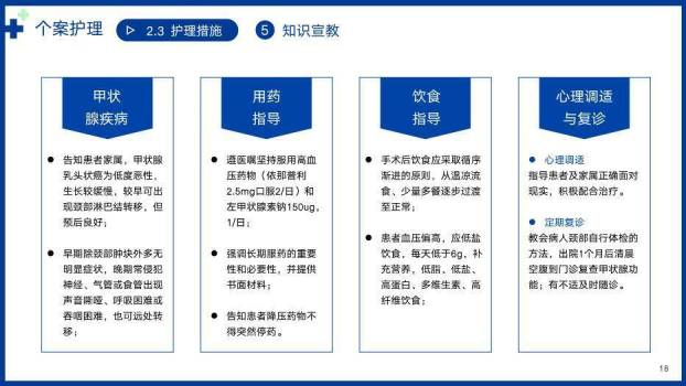 蓝色几何个案护理病例PPT模板9