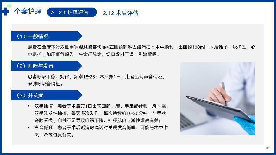 蓝色几何个案护理病例PPT模板1