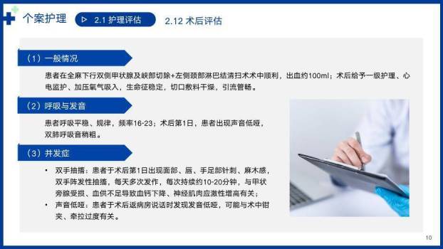 蓝色几何个案护理病例PPT模板1