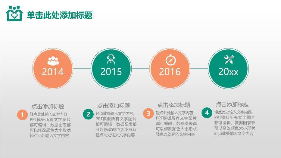 绿色扁平风呵护全家医疗PPT模板7