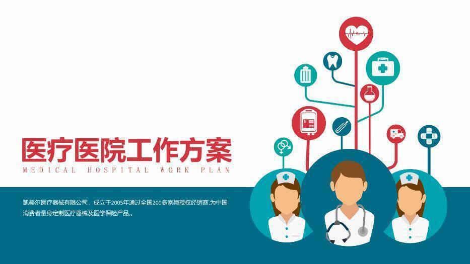 绿色扁平风医疗医院工作方案PPT模板0