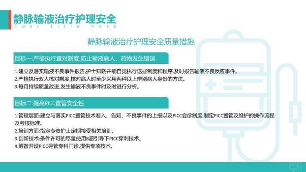 绿色扁平医疗风护理输液pdca应用PPT模板4